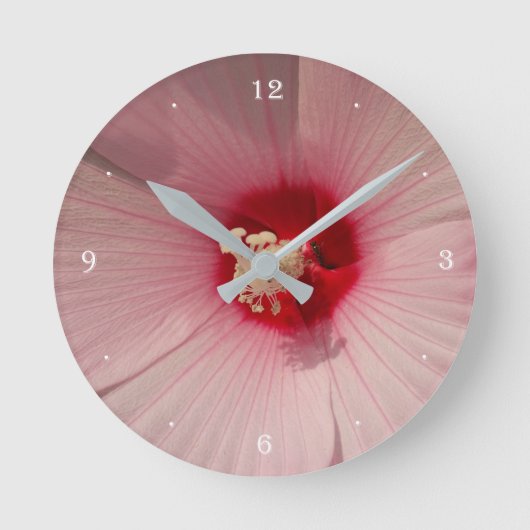 Magic Pink Flower Foto Ronde (Medium) Wandklok (Voorkant)