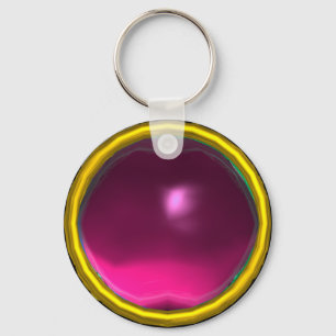 MAGIC PINK FUCHSIA AMETHYST GEM STONE SLEUTELHANGER
