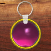 MAGIC PINK FUCHSIA AMETHYST GEM STONE SLEUTELHANGER (Voorkant)