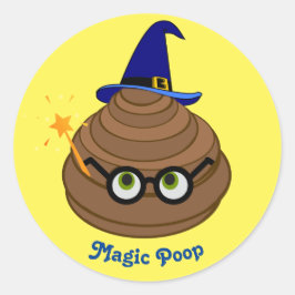 Magic Poop Emoji Ronde Sticker