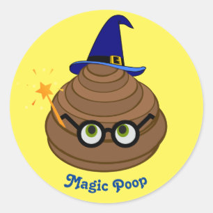 Magic Poop Emoji Ronde Sticker