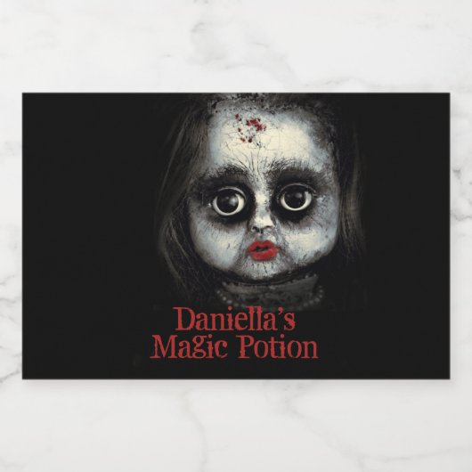 Magic Potion Creepy Gothic Doll Halloween Likeurfles Etiket (Enkel label)