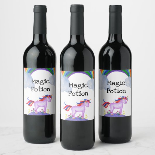 Magic Potion Unicorn Wijn Etiket (Flessen)