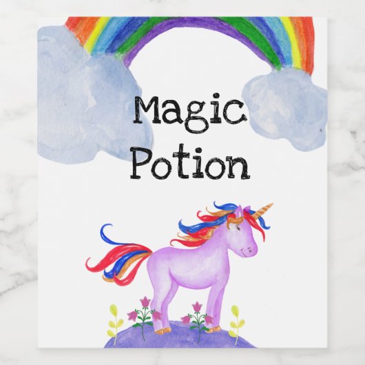 Magic Potion Unicorn Wijn Etiket (Enkel label)