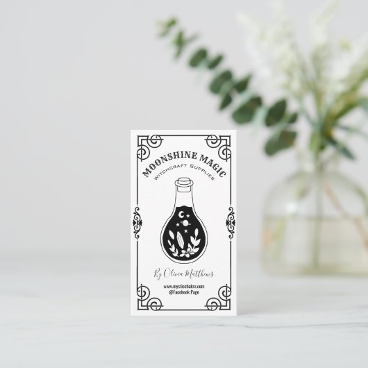 Magic Potion White Witchcraft Visitekaartje (Staand voorkant)