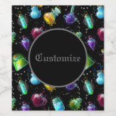 Magic Potions Pattern Wijn Etiket (Enkel label)