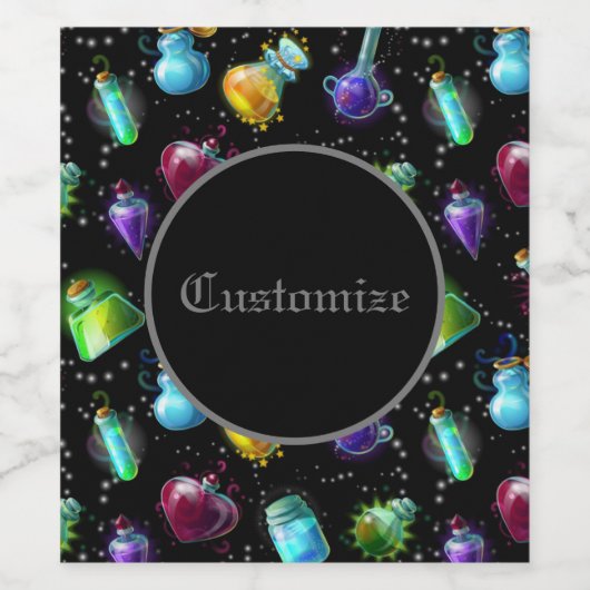 Magic Potions Pattern Wijn Etiket (Enkel label)