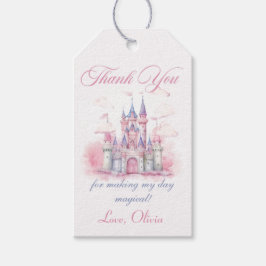 Magic Princess Castle Girl Verjaardagsfeestje Gift Cadeaulabel