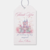 Magic Princess Castle Girl Verjaardagsfeestje Gift Cadeaulabel (Achterkant)
