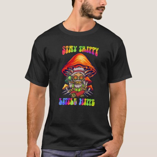 Magic Psilocybin Mushrooms Tie Dye Stay Trippy Lit T-shirt (Voorkant)