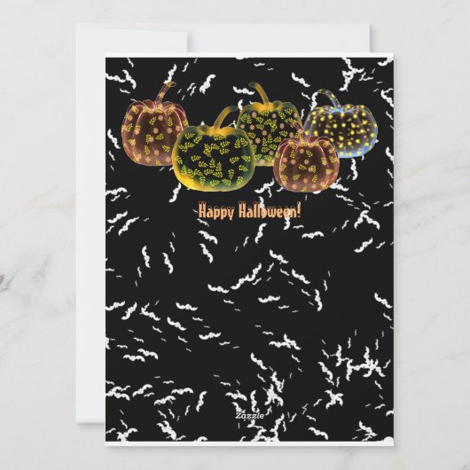 Magic Pumpkins Glow Halloween Ghosts Spooky Soiree Feestdagenkaart (Achterkant)