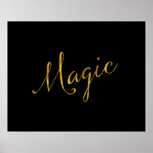 Magic Quote Faux Gold Foil Quottes Humor spaarzaam Poster