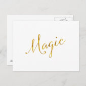 Magic Quote Faux Gold Foil Quottes Humor Sparkly Briefkaart (Voorkant / Achterkant)