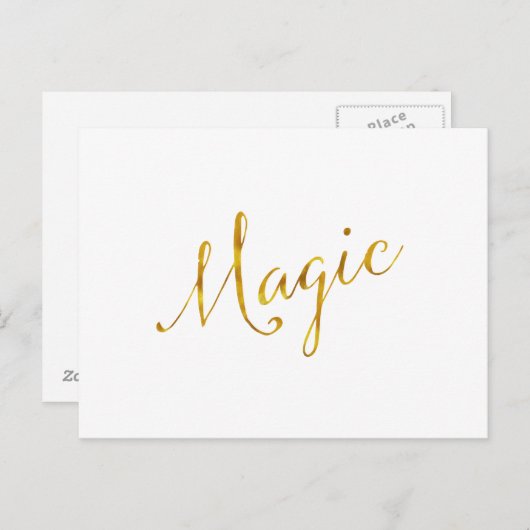 Magic Quote Faux Gold Foil Quottes Humor Sparkly Briefkaart (Voorkant / Achterkant)