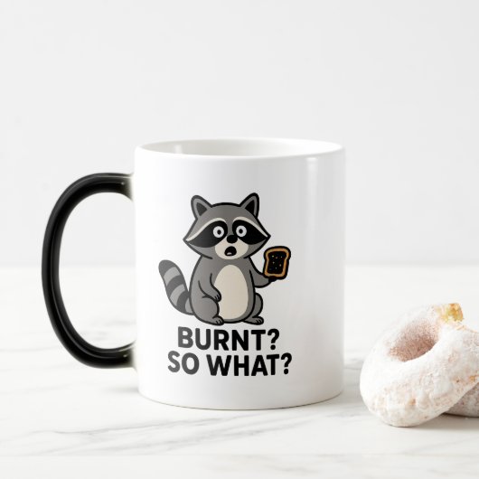 Magic Raccoon Toast Mug – Heat Reveal Cute Animal  Magische Mok (Met donut)