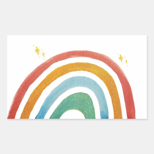 Magic Rainbow Rechthoekige Sticker (Voorkant)