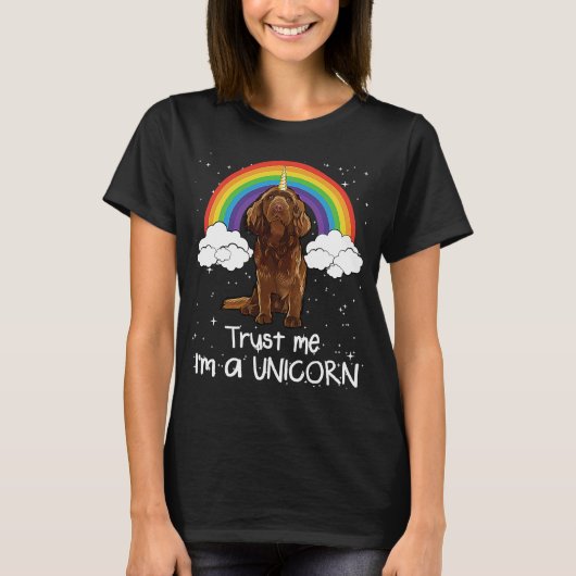 Magic Rainbow Unicorn Sussex Spaniel T-shirt (Voorkant)