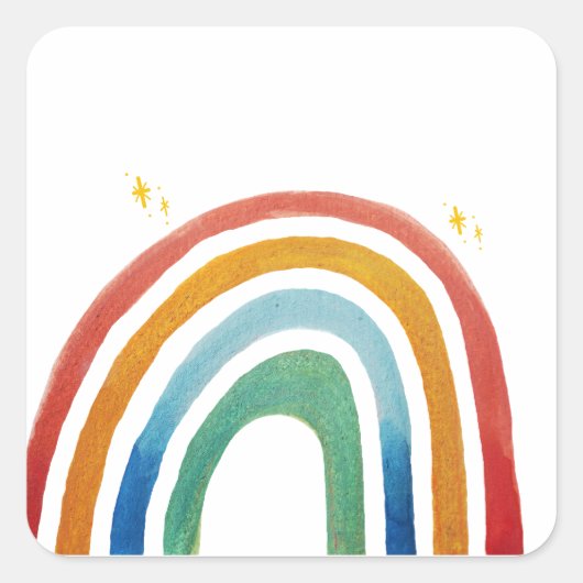 Magic Rainbow Vierkante Sticker (Voorkant)
