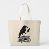Magic Raven met Academische Boeken Grote Tote Bag (Achterkant)