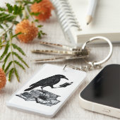 Magic Raven met Academische Boeken Sleutelhanger (Voorkant Rechts)