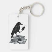 Magic Raven met Academische Boeken Sleutelhanger (achterkant)