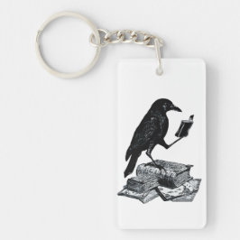 Magic Raven met Academische Boeken Sleutelhanger
