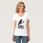 Magic Raven met Academische Boeken T-shirt (Voorkant volledig)