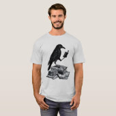 Magic Raven met Academische Boeken T-shirt (Voorkant volledig)