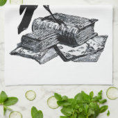 Magic Raven met Academische Boeken Theedoek (Gevouwen)