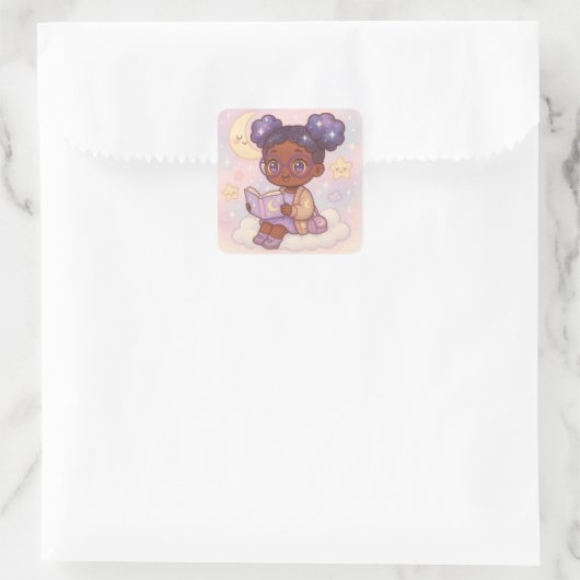 Magic Reader Vierkante Sticker (Tas)