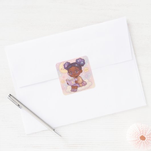 Magic Reader Vierkante Sticker (Envelop)