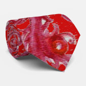 MAGIC RED BERRIES Pink Paarse Floral Swirls Stropdas (Opgerold)