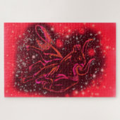 Magic Red Bull die met Puzzle Amazing Sterrennacht Legpuzzel (Horizontaal)