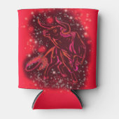 Magic Red Neon Bull onderweg - verbluffende Sterre Blikjeskoeler (Voorkant)