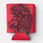 Magic Red Neon Bull onderweg - verbluffende Sterre Blikjeskoeler (Achterkant)