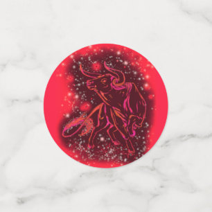 Magic Red Neon Bull onderweg - verbluffende Sterre Confetti