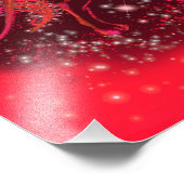 Magic Red Neon Bull onderweg - verbluffende Sterre Foto Afdruk (Hoek)