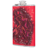 Magic Red Neon Bull onderweg - verbluffende Sterre Heupfles (Links)