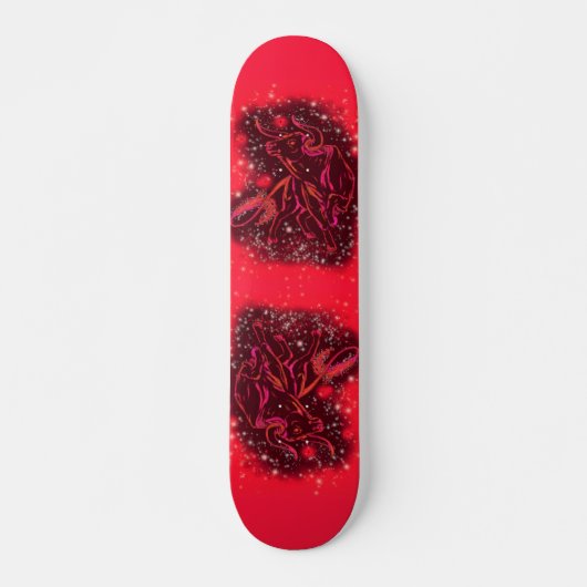 Magic Red Neon Bull onderweg - verbluffende Sterre Persoonlijk Skateboard (Voorkant)