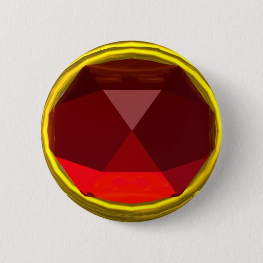 MAGIC RED RUBY GEMSTONE RONDE BUTTON 5,7 CM (Voorkant)