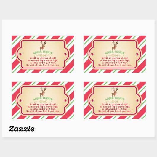 Magic Reindeer Food Sticker - Rechthoek (Vel)