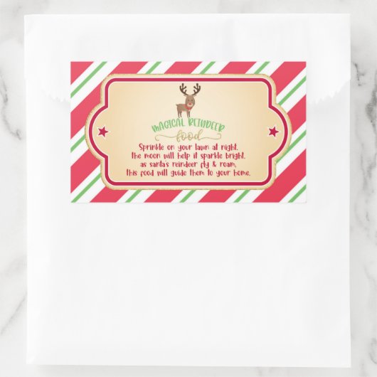Magic Reindeer Food Sticker - Rechthoek (Tas)