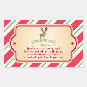 Magic Reindeer Food Sticker - Rechthoek