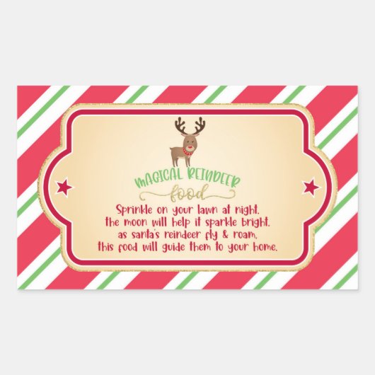 Magic Reindeer Food Sticker - Rechthoek (Voorkant)