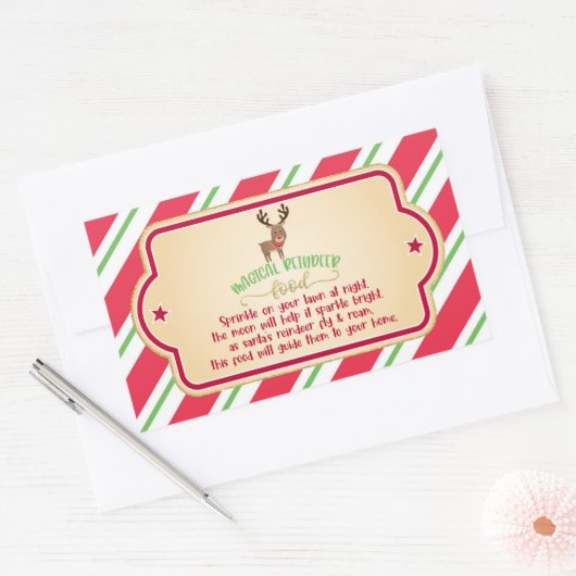 Magic Reindeer Food Sticker - Rechthoek (Envelop)