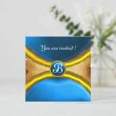 MAGIC RINGS, MONOGRAM-perkamentblauw Kaart (Staand voorkant)