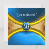 MAGIC RINGS, MONOGRAM-perkamentblauw Kaart (Voorkant)