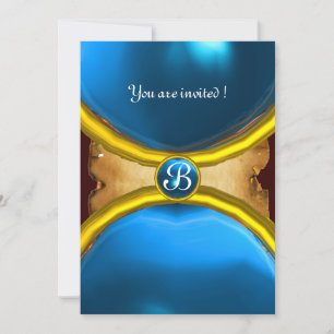 MAGIC RINGS, MONOGRAM-perkamentblauw Kaart