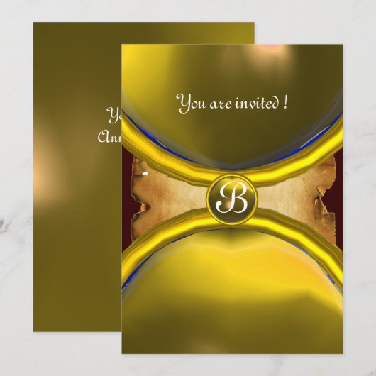 MAGIC RINGS,MONOGRAM-perkamentgeel Kaart (Voorkant / Achterkant)