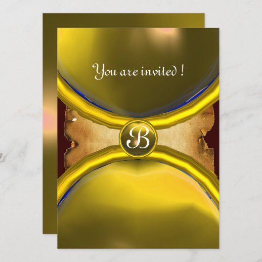 MAGIC RINGS,MONOGRAM-perkamentgeel Kaart (Voorkant / Achterkant)